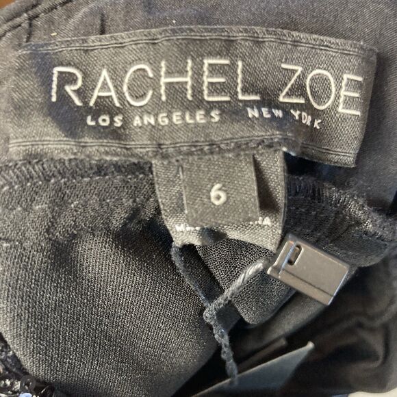 Rachel Zoe Lou Jumpsuit Womens 6 Black Sequin Neck Pockets Halter Neck Open Back - Picture 12 of 16